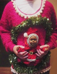 pink 3d ugly christmas sweaters women 3d christmas ugly sweater hand tinsel baby christmas jumper-f00476
